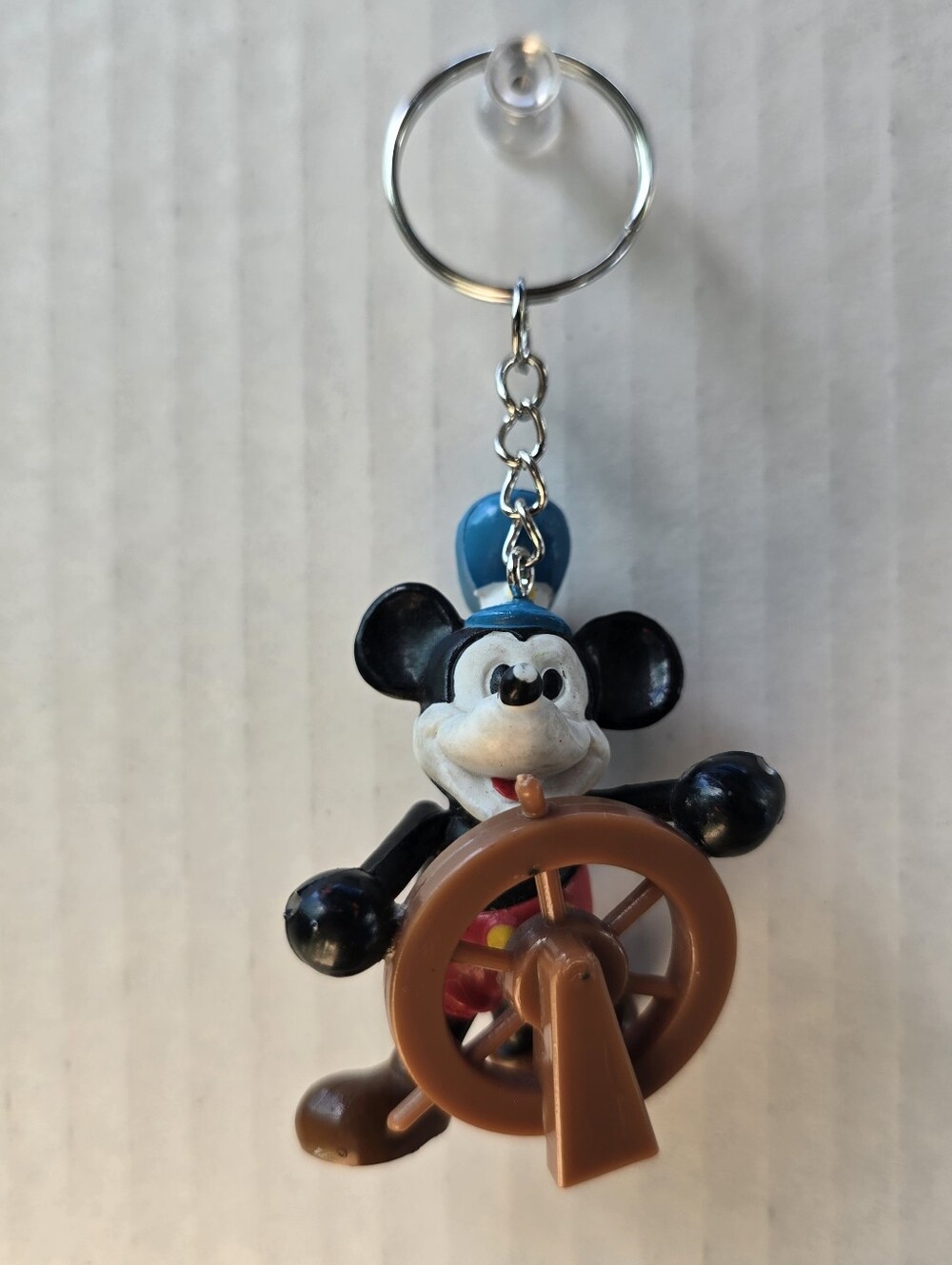 Mickey Mouse Willie Ship Captain Key Chain 1986 Disney Toy Figure Purse Charm